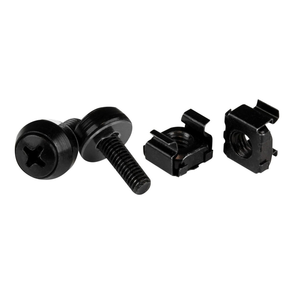 Produktbild för Startech M5 Cage Nuts and Screw - 12 mm Rack Screws and Cage Nuts - 50 Pack - Black - Replacement Serve Rack Screws (CABSCREWM5B) - skruvar och muttrar för rack