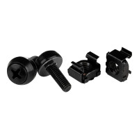 Produktbild för Startech M5 Cage Nuts and Screw - 12 mm Rack Screws and Cage Nuts - 50 Pack - Black - Replacement Serve Rack Screws (CABSCREWM5B) - skruvar och muttrar för rack