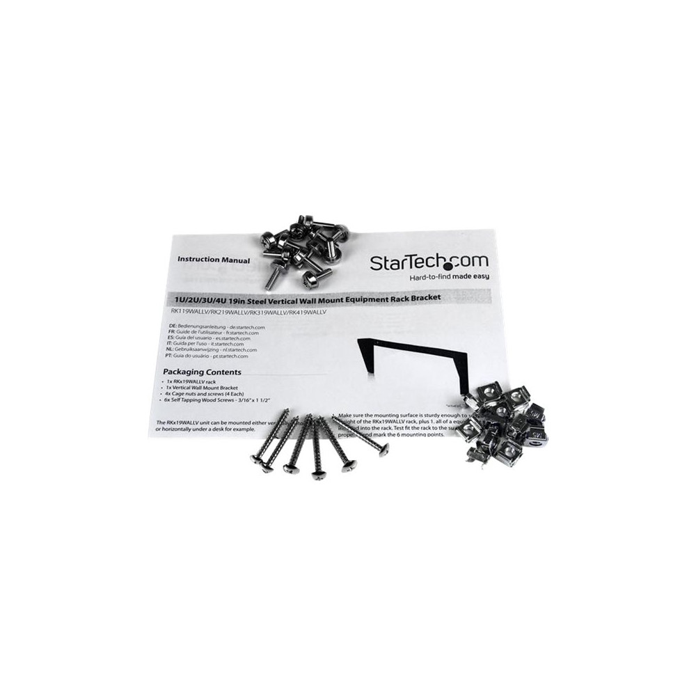 Produktbild för StarTech.com 3U Wall Mount Patch Panel Bracket - 19 in - Steel Vertical Patch Panel Mounting Bracket for Networking Equipment (RK319WALLV) - monteringsfäste - 3U