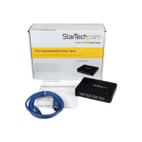 Produktbild för StarTech.com Svart SuperSpeed USB 3.0-hubb med 4 portar - hubb - 4 portar