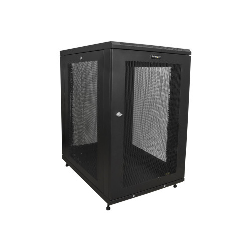 StarTech.com StarTech.com 19-tums 18U-serverskåp - 4 stolpar - Nätverksutrustningsrack med justerbart djup (5 till 76 cm) och hjul/kabelhantering/hylla/1U-hylla/låsluckor - rack - 18U