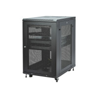 Produktbild för StarTech.com 19-tums 18U-serverskåp - 4 stolpar - Nätverksutrustningsrack med justerbart djup (5 till 76 cm) och hjul/kabelhantering/hylla/1U-hylla/låsluckor - rack - 18U
