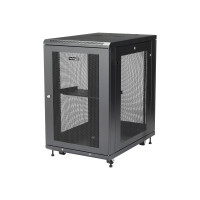 Produktbild för StarTech.com 19-tums 18U-serverskåp - 4 stolpar - Nätverksutrustningsrack med justerbart djup (5 till 76 cm) och hjul/kabelhantering/hylla/1U-hylla/låsluckor - rack - 18U