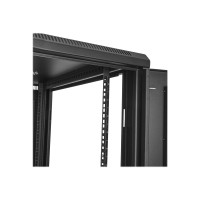 Produktbild för StarTech.com 19-tums 18U-serverskåp - 4 stolpar - Nätverksutrustningsrack med justerbart djup (5 till 76 cm) och hjul/kabelhantering/hylla/1U-hylla/låsluckor - rack - 18U