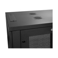 Produktbild för StarTech.com 19-tums 18U-serverskåp - 4 stolpar - Nätverksutrustningsrack med justerbart djup (5 till 76 cm) och hjul/kabelhantering/hylla/1U-hylla/låsluckor - rack - 18U