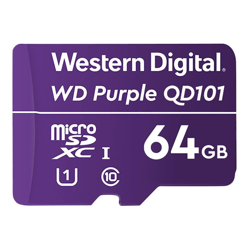 Western Digital WD Purple SC QD101 WDD064G1P0C - flash-minneskort - 64 GB - mikroSDXC UHS-I - Övrigt inom minneskort
