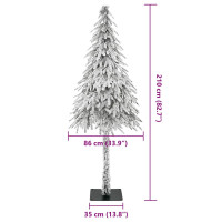 Produktbild för Konstgjord julgran Vit 86 x 86 x 210 cm Polyeten och metall