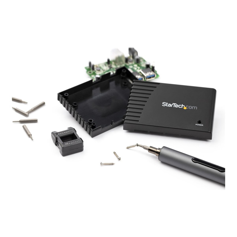 Produktbild för Startech 55-Bit Electric Precision Screwdriver Set - Portable Cordless Battery Powered Bit Driver Kit for Electronics, Laptop, Computers, Tablet & Phone Repairs - Magnetic Work Pad elektrisk precisionsskruvmejsel - sladdlös - 2 batterier