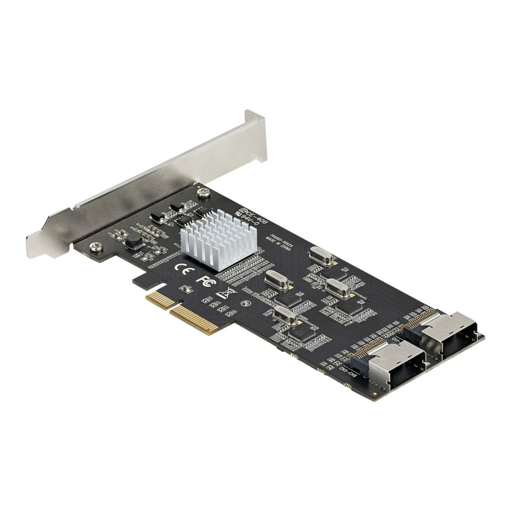 Produktbild för StarTech.com 8-ports SATA PCIe-kort - PCI Express 6 Gbps SATA Expansion-kortadapter med 4 värdkontroller - SATA PCIe-kontrollerkort - PCI-e x4 Gen 2 till SATA III - SATA HDD/SSD - kontrollerkort - SATA 6Gb/s / SAS 6Gb/s - PCIe 2.0 x4