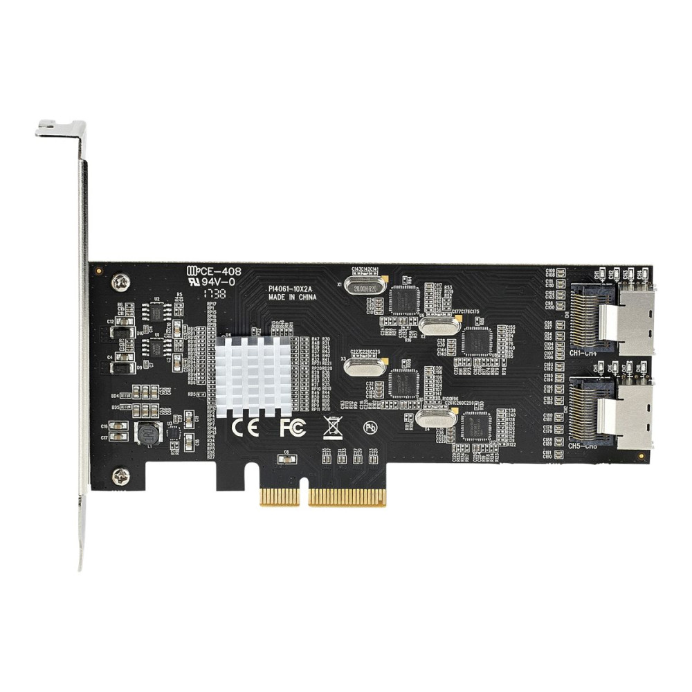 Produktbild för StarTech.com 8-ports SATA PCIe-kort - PCI Express 6 Gbps SATA Expansion-kortadapter med 4 värdkontroller - SATA PCIe-kontrollerkort - PCI-e x4 Gen 2 till SATA III - SATA HDD/SSD - kontrollerkort - SATA 6Gb/s / SAS 6Gb/s - PCIe 2.0 x4