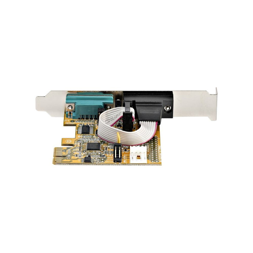 Produktbild för Startech 2-Port PCI Express Serial Card, Dual Port PCIe to RS232 (DB9) Serial Interface Card, 16C1050 UART, Standard or Low Profile Brackets, COM Retention, For Windows & Linux - PCIe to Dual DB9 Card (21050-PC-SERIAL-LP) - seriell adapter - PCIe 2.0 - RS