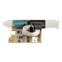 Produktbild för Startech 2-Port PCI Express Serial Card, Dual Port PCIe to RS232 (DB9) Serial Interface Card, 16C1050 UART, Standard or Low Profile Brackets, COM Retention, For Windows & Linux - PCIe to Dual DB9 Card (21050-PC-SERIAL-LP) - seriell adapter - PCIe 2.0 - RS