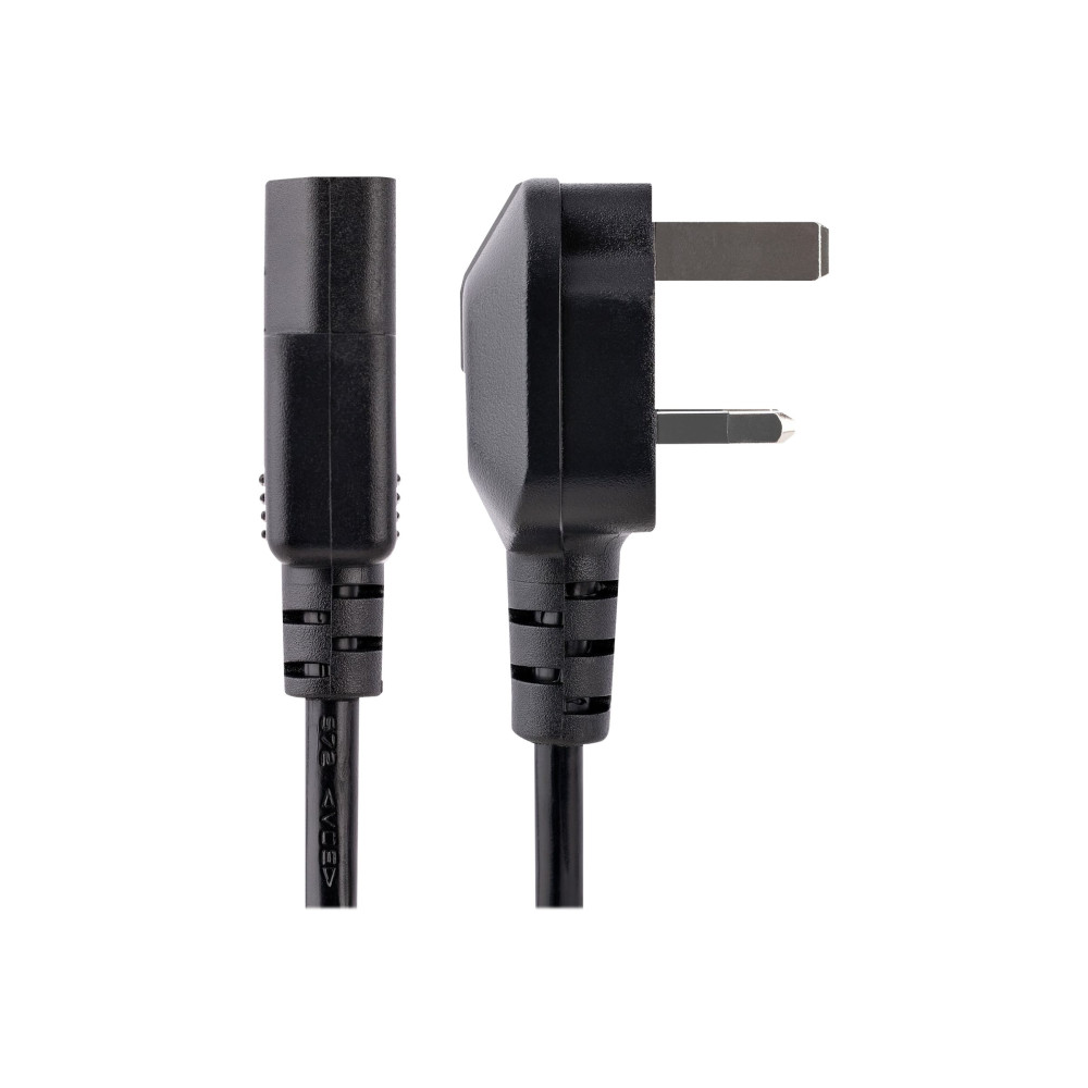Produktbild för StarTech.com 6ft (1.8m) UK Computer Power Cable, 18AWG, BS 1363 to C13 Power Cord, 10A 250V, Black Replacement AC Power Cord, Monitor Power Cable, BS 1363 to IEC 60320 C13 Kettle Lead - PC Power Supply Cable - strömkabel - power IEC 60320 C13 till BS 1363
