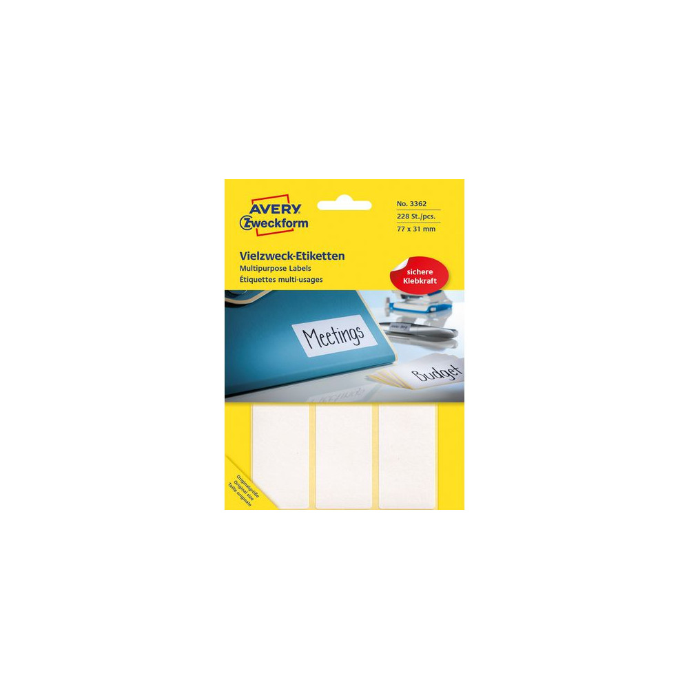 Produktbild för Etikett AVERY handskriv 77x31mm 224/fp