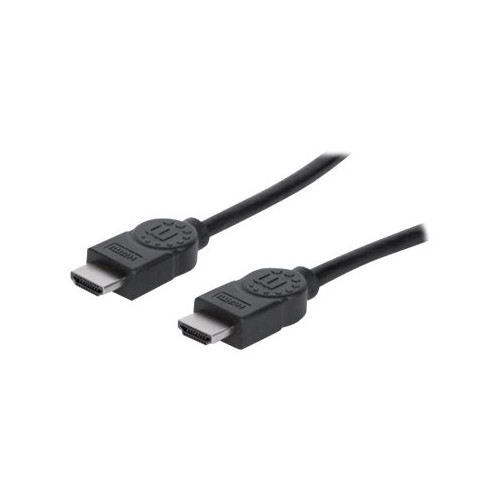 Manhattan Manhattan HDMI Cable, 1080p@60Hz (High Speed), 10m, Male to Male, Black, Fully Shielded, Gold Plated Contacts, Lifetime Warranty, Polybag - HDMI-kabel - 10 m
