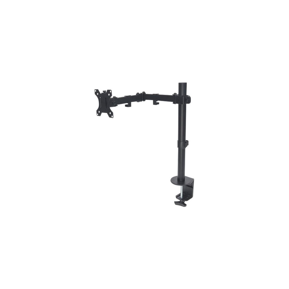Produktbild för Manhattan TV & Monitor Mount, Desk, Full Motion, 1 screen, Screen Sizes: 10-27", Black, Clamp Assembly, VESA 75x75 to 100x100mm, Max 8kg, Lifetime Warranty monteringssats - för LCD-display - svart
