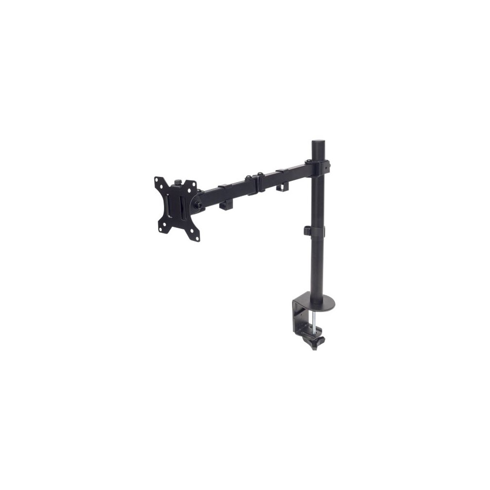 Produktbild för Manhattan TV & Monitor Mount, Desk, Full Motion, 1 screen, Screen Sizes: 10-27", Black, Clamp Assembly, VESA 75x75 to 100x100mm, Max 8kg, Lifetime Warranty monteringssats - för LCD-display - svart