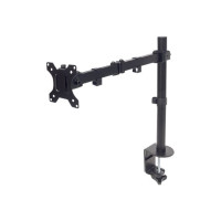 Produktbild för Manhattan TV & Monitor Mount, Desk, Full Motion, 1 screen, Screen Sizes: 10-27", Black, Clamp Assembly, VESA 75x75 to 100x100mm, Max 8kg, Lifetime Warranty monteringssats - för LCD-display - svart