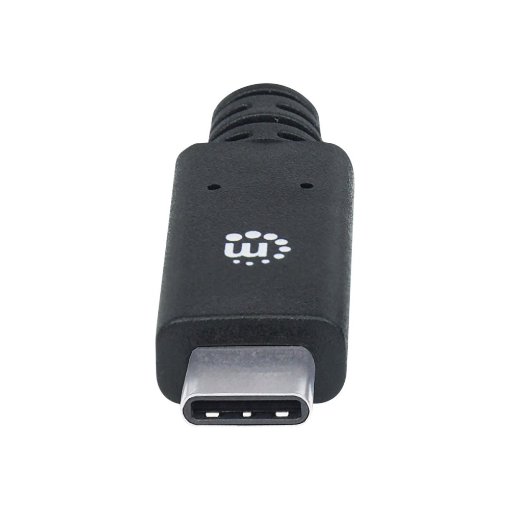 Produktbild för Manhattan USB-C to USB-A Cable, 2m, Male to Male, 5 Gbps (USB 3.2 Gen1 aka USB 3.0), 3A (fast charging), SuperSpeed USB, Black, Lifetime Warranty, Polybag - USB typ C-kabel - USB-C till USB typ A - 2 m