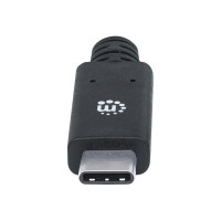 Produktbild för Manhattan USB-C to USB-A Cable, 2m, Male to Male, 5 Gbps (USB 3.2 Gen1 aka USB 3.0), 3A (fast charging), SuperSpeed USB, Black, Lifetime Warranty, Polybag - USB typ C-kabel - USB-C till USB typ A - 2 m
