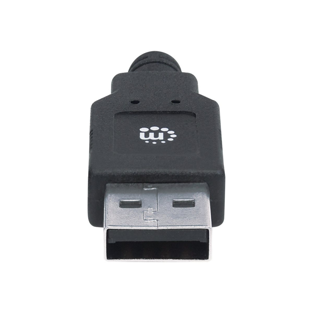 Produktbild för Manhattan USB-C to USB-A Cable, 2m, Male to Male, 5 Gbps (USB 3.2 Gen1 aka USB 3.0), 3A (fast charging), SuperSpeed USB, Black, Lifetime Warranty, Polybag - USB typ C-kabel - USB-C till USB typ A - 2 m
