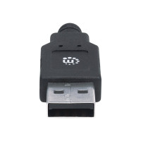 Produktbild för Manhattan USB-C to USB-A Cable, 2m, Male to Male, 5 Gbps (USB 3.2 Gen1 aka USB 3.0), 3A (fast charging), SuperSpeed USB, Black, Lifetime Warranty, Polybag - USB typ C-kabel - USB-C till USB typ A - 2 m