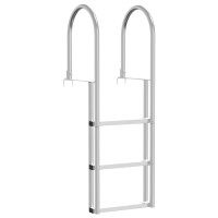 Produktbild för 3-stegs bryggstege Silver 45 x 11,5 x 134 cm Aluminium