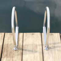 Produktbild för 3-stegs bryggstege Silver 45 x 11,5 x 134 cm Aluminium