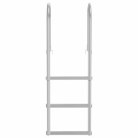 Produktbild för 3-stegs bryggstege Silver 45 x 11,5 x 134 cm Aluminium