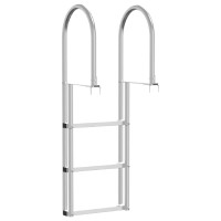 Produktbild för 3-stegs bryggstege Silver 45 x 11,5 x 134 cm Aluminium