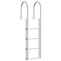 Produktbild för 4-stegs bryggstege Silver 45 ×11,5 ×162 cm Aluminium