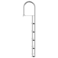 Produktbild för 5-stegs bryggstege Silver 45 ×11,5 ×190 cm Aluminium