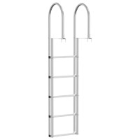 Produktbild för 5-stegs bryggstege Silver 45 ×11,5 ×190 cm Aluminium