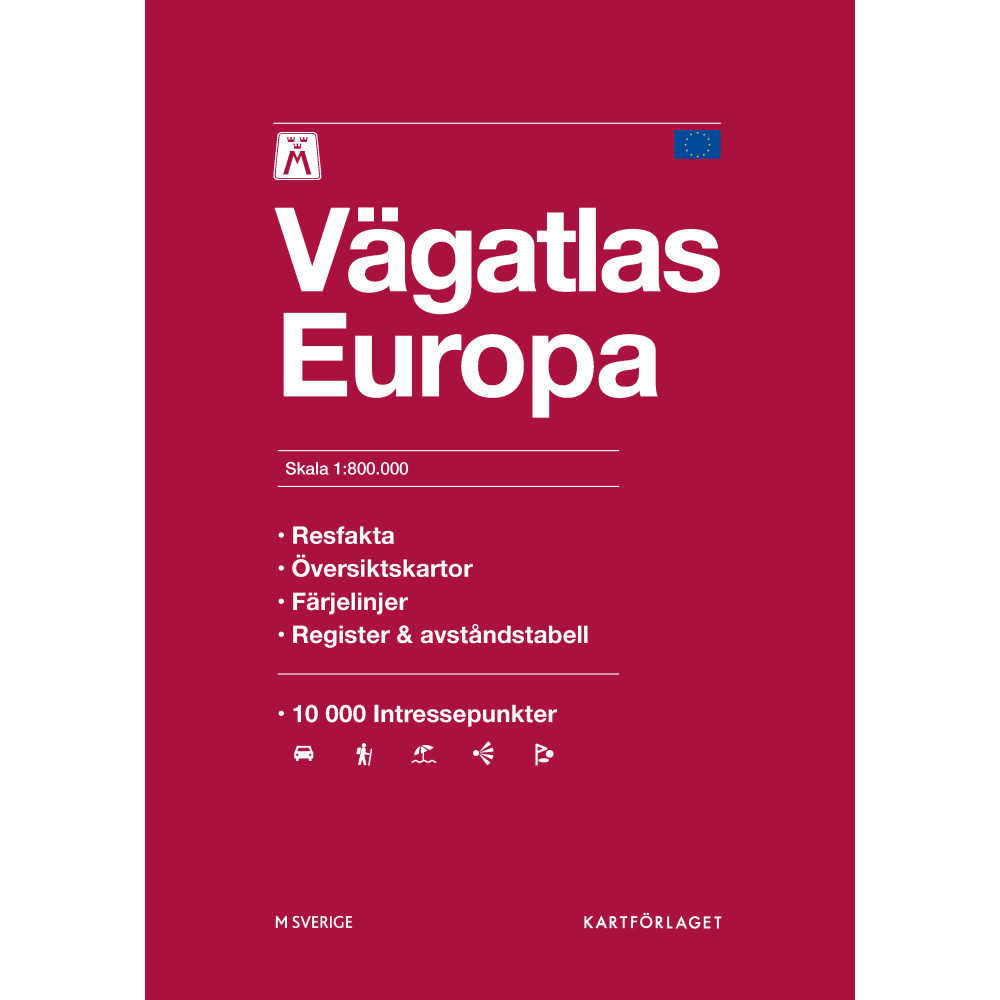 Produktbild för M Vägatlas Europa Skala 1:800 000