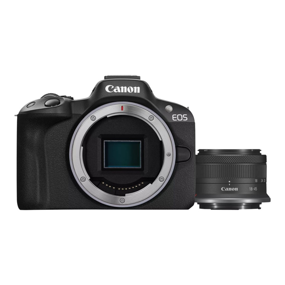 Produktbild för Canon EOS R50 - digitalkamera RF-S 18-45 mm F4,5-6,3 IS STM objektiv