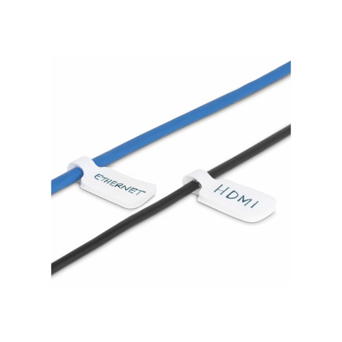 StarTech.com StarTech.com 3.5in (9cm) Cable Labels, 100 Pack White, Cable/Cord Tags (CABLE-TAG-HLWH) - kabelmärkningsetiketter - krok-till-krok-fästanordning, skrivbar