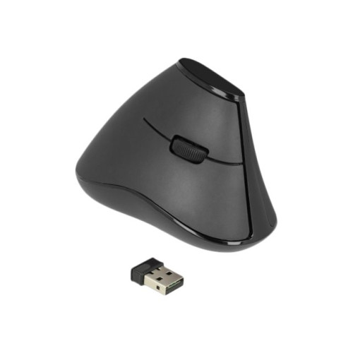 DeLOCK Delock Ergonomic - vertikal mus - 2.4 GHz - svart