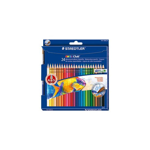 STAEDTLER STAEDTLER Noris Club aquarell - färgpenna - svart, röd, grön, ljusblå, gul, orange, magenta, ljusorange, grå, olivgrön, koboltblå, vit, persika, delftfajansblå, bränt orangebrun, karminröd, ljusgul, mörkt malvafärgad, pilgrön, vinröd, cyan, van dyke-brun,