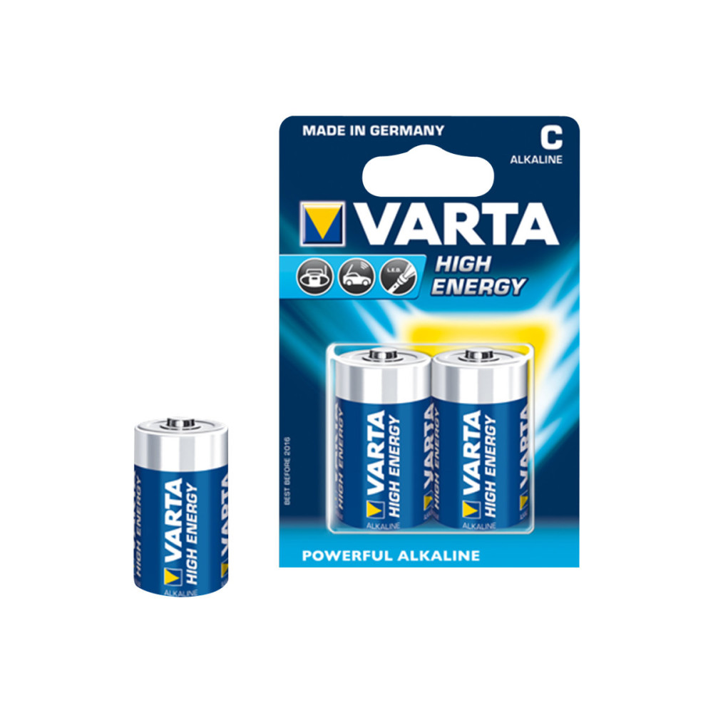 Produktbild för Varta High Energy batteri - 2 x C - alkaliskt