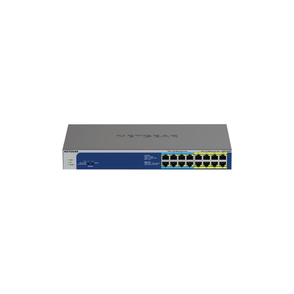 Produktbild för NETGEAR GS516UP - switch - 16 portar - ohanterad - rackmonterbar