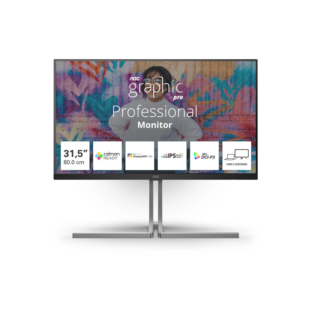 Produktbild för AOC U32U3CV - Graphic Pro Series - LED-skärm - 4K - 32" - HDR