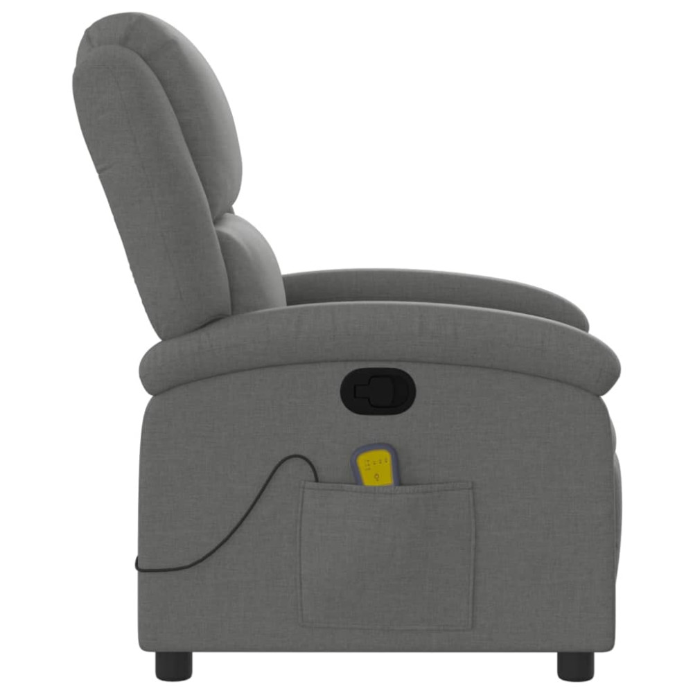 Produktbild för Massagefåtölj mörkgrå tyg