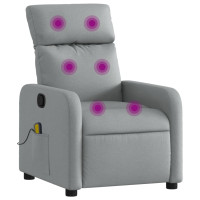 Produktbild för Massagefåtölj ljusgrå tyg
