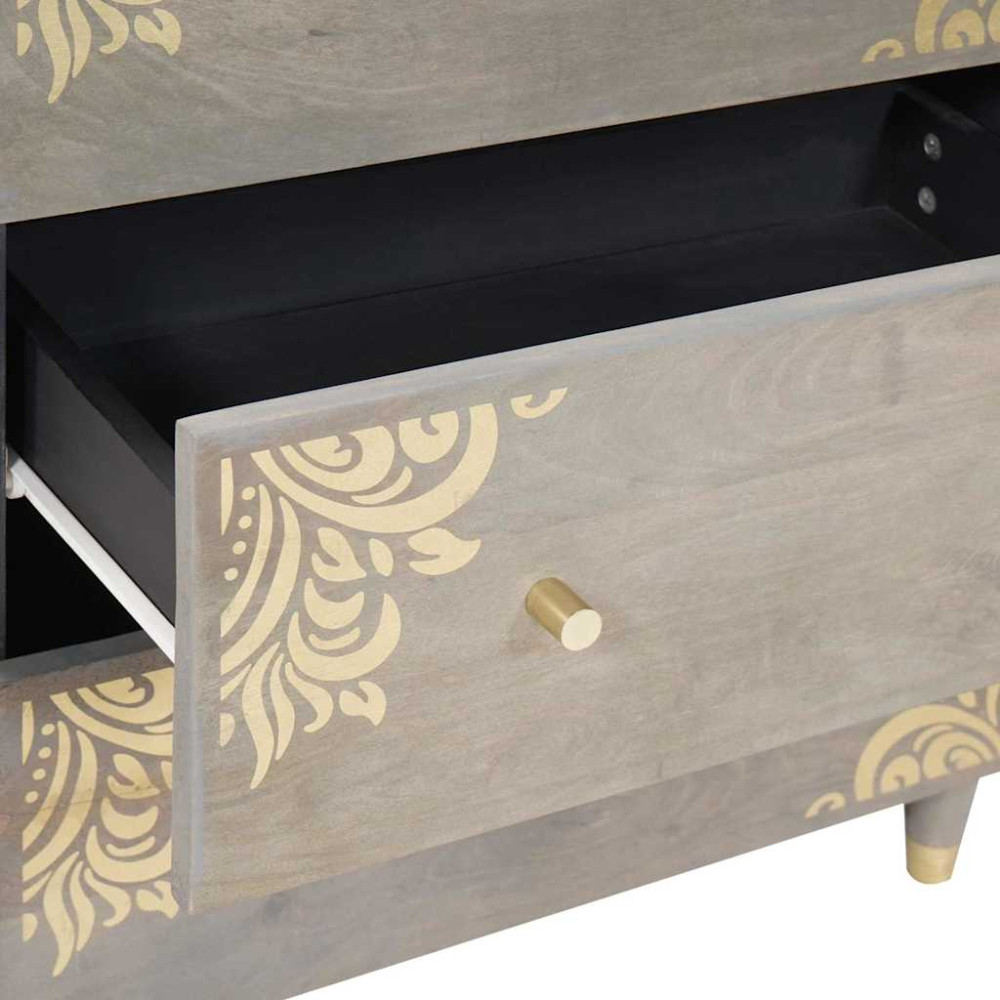 Produktbild för Badrumsskåpsset med låda 3 pcs Grå och Guld 180 x 33 x 75 cm
