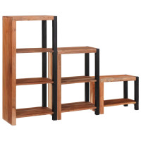 Produktbild för Hyllsystem 3 pcs Brun 50 x 30 x 110 cm Massivt Akaciaträ