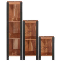 Produktbild för Hyllsystem 3 pcs Brun 50 x 30 x 110 cm Massivt Akaciaträ