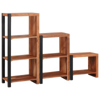 Produktbild för Hyllsystem 3 pcs Brun 50 x 30 x 110 cm Massivt Akaciaträ
