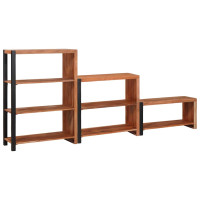 Produktbild för Hyllsystem 3 pcs Brun 80 x 30 x 110 cm Massivt Akaciaträ