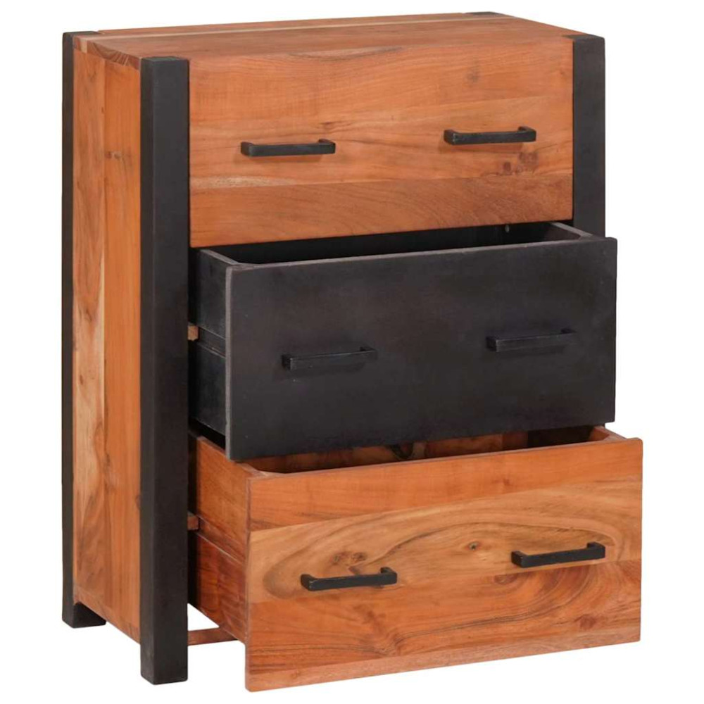 Produktbild för Sideboard 3 pcs Brun 110 x 30 x 75 cm Massivt Akaciaträ