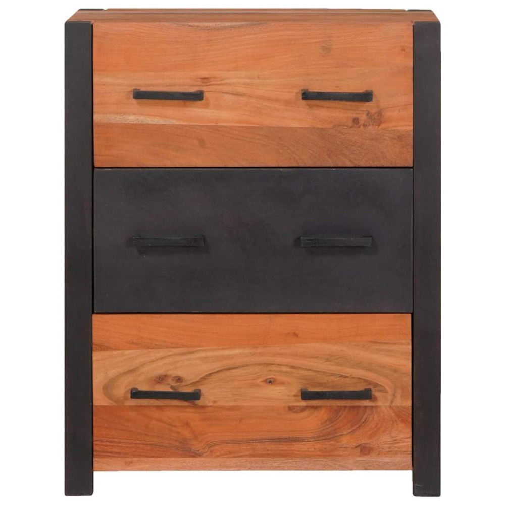 Produktbild för Sideboard 3 pcs Brun 110 x 30 x 75 cm Massivt Akaciaträ